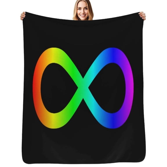 Autism spectrum infinity awareness symbol Flannel Blanket Warm Soft Bedding Throws Winter Camping Chair Sofa Bed