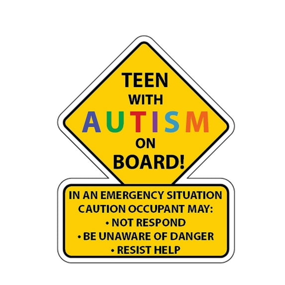 Autisms Alarm Wall Stickers For Children'S Cars Trucks Laptops Decorative Self Adhesive Pvc Emergency Response Sign Stickers/ Sticker E