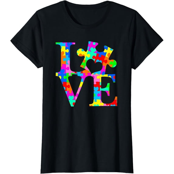 Autistic Awareness Mom Autism Aware Love Puzzle Piece T-Shirt