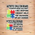 thumbnail image 1 of Autistic Child On Board Please Be Aware Autism Car Truck Bumper Sticker Decal Vinyl - 2 Pack Reflective, 6 Inches, 8 Inches, 1 of 8