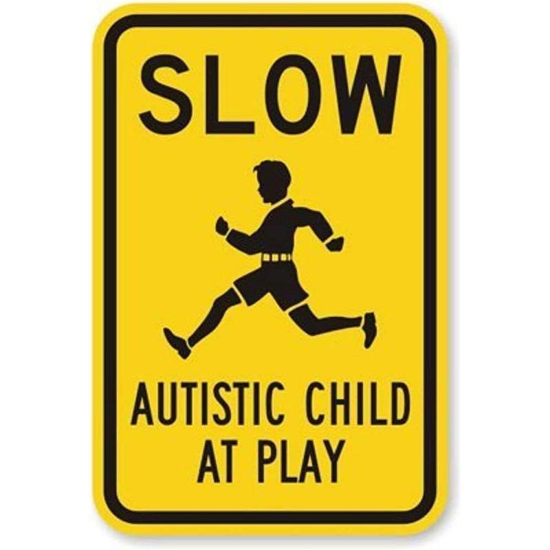 Autistic Child at Play Road Metal Tin Sign 8x12 Inches - Walmart.com