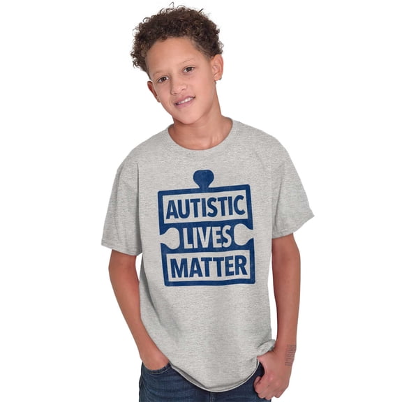 Autistic Lives Matter Autism Aware Crewneck T Shirts Boy Girl Teen Brisco Brands X