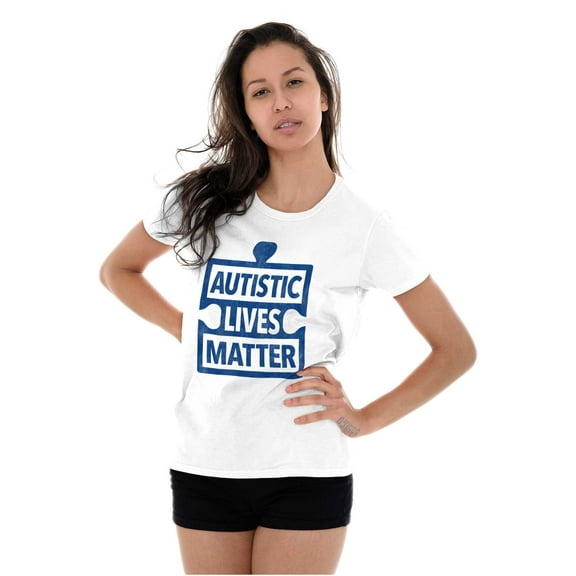 Autistic Lives Matter Autism Aware Womens Slim Fit Graphic Tee Brisco Brands L