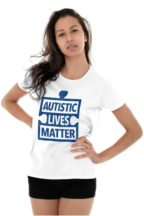 Autistic Lives Matter Autism Aware Womens Slim Fit Graphic Tee Brisco Brands L