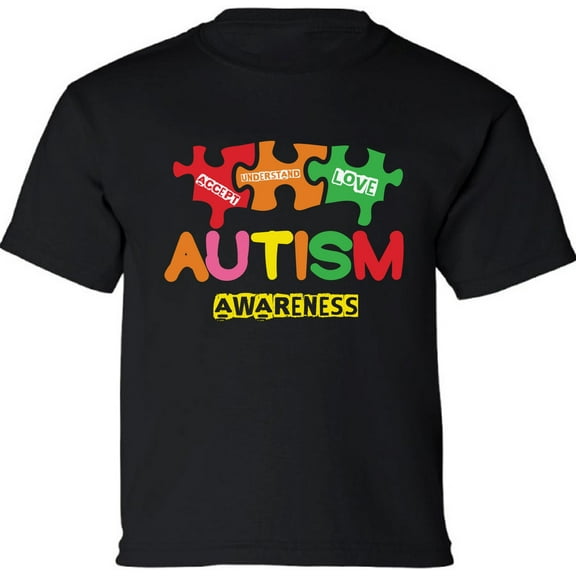 Autistic Pride Autism Puzzle Autism Awareness Graphic T-Shirt for Kids Youth Tee for Boys Girls
