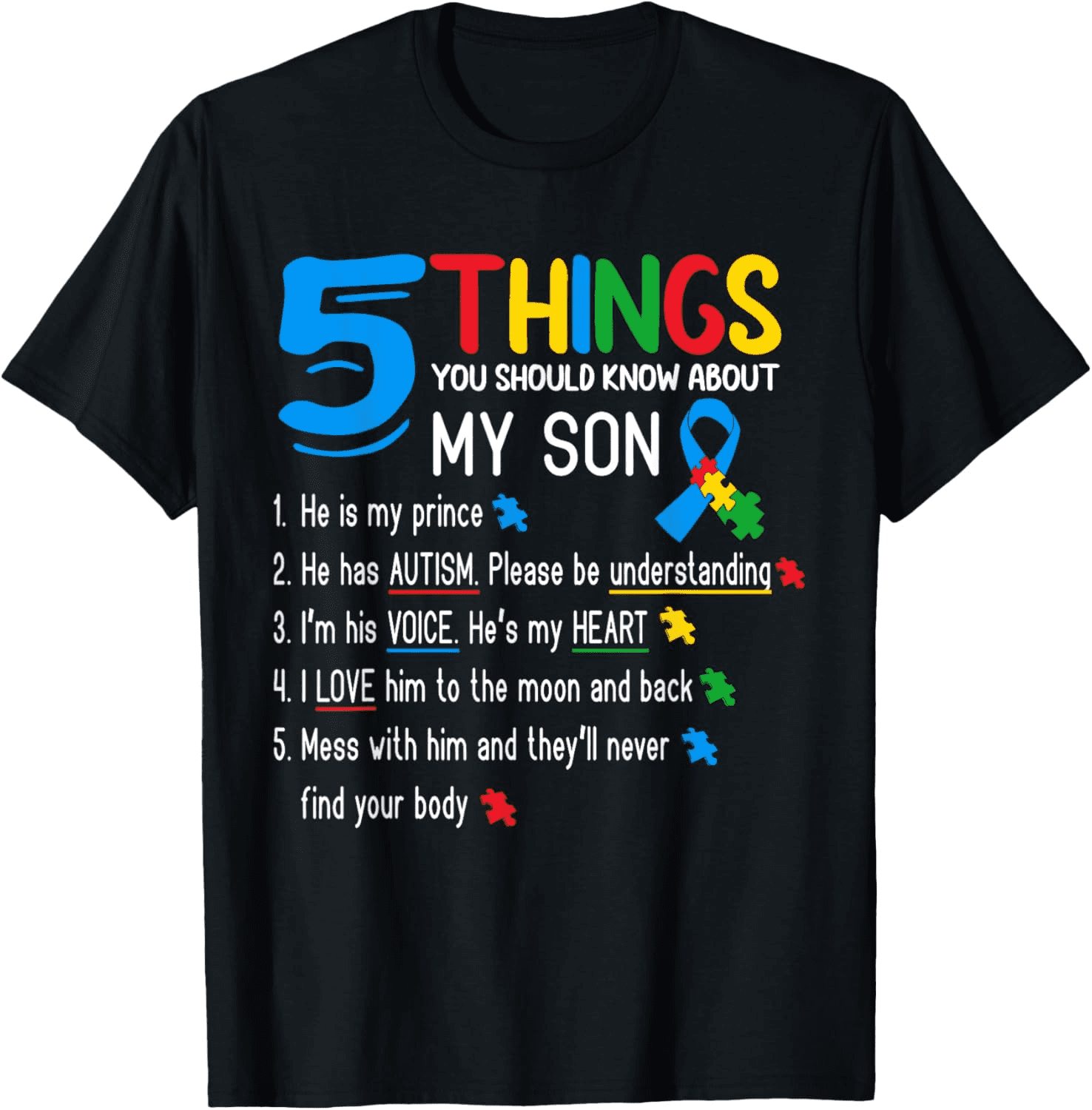 Autistic Son Autism Awareness Support For Mom Dad Parents Mens T Shirt Autistic Son Autism Awareness Support For Mom Dad Parents Mens T Shirt