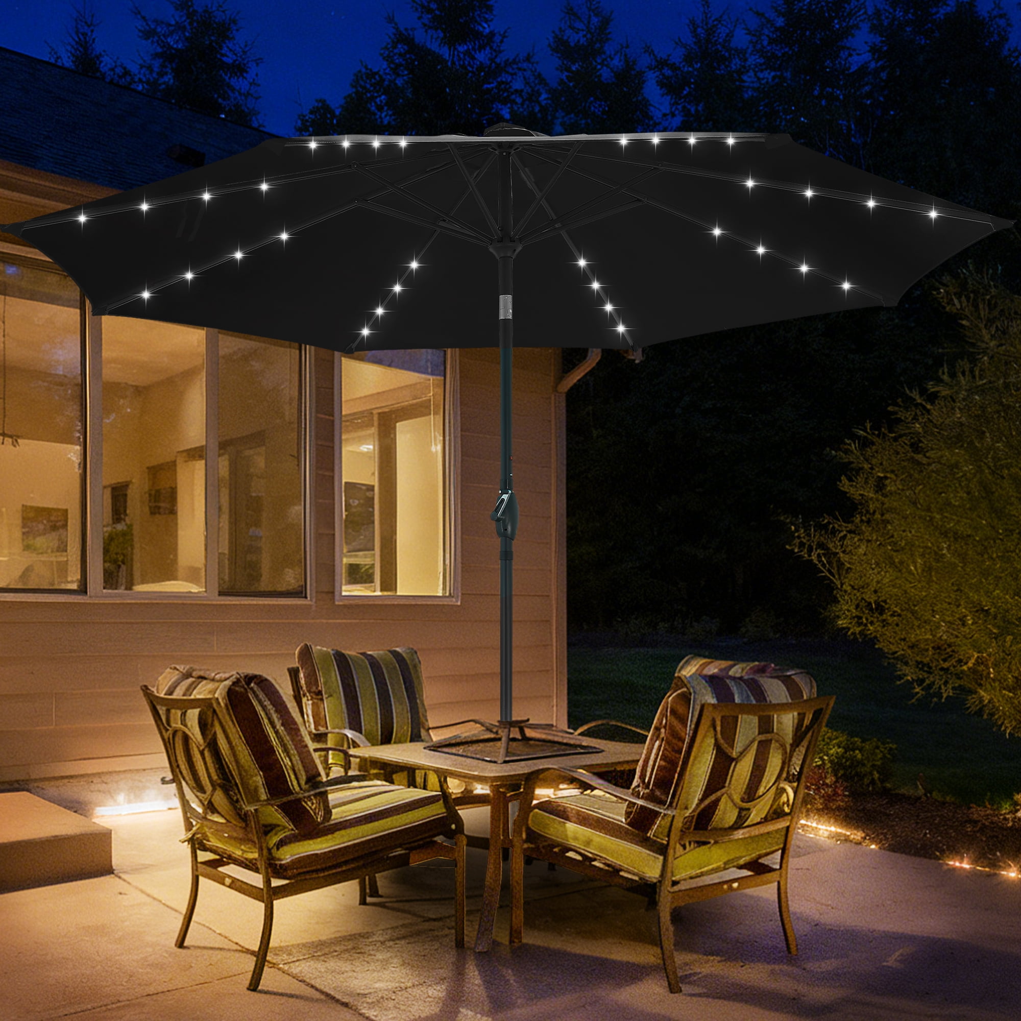 Autlaycil 10 FT Patio Umbrella with Steel Tilt and Crank, Includes 32 ...