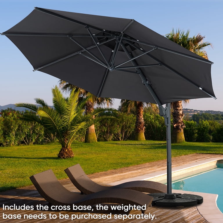 10.5 patio umbrella Autlaycil 10' Patio Cantilever Umbrella, 5 Years Fade Resistance, Aluminum  Offset Umbrella with 360-degree Rotation for Garden Deck Pool Patio, Grey