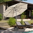 thumbnail image 1 of Autlaycil 10' Patio Umbrella and Base 3 Tiers with Tilt and Crank for Outdoor, Pool, Beach, Garden, Khaki, 1 of 7
