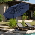 thumbnail image 1 of Autlaycil 10' Patio Umbrella and Base 3 Tiers with Tilt and Crank for Outdoor, Pool, Beach, Garden, Navy Blue, 1 of 7