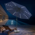 thumbnail image 1 of Autlaycil 10 ft Solar Patio Umbrellas with 8 Strip Lights for Market Outdoor Pool, Steel Tilt Crank-Navy Blue, 1 of 6