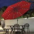 thumbnail image 1 of Autlaycil 10 ft Red Solar Patio Umbrellas with 32 LED lights for Market Outdoor Pool, Steel Tilt Crank, 1 of 7