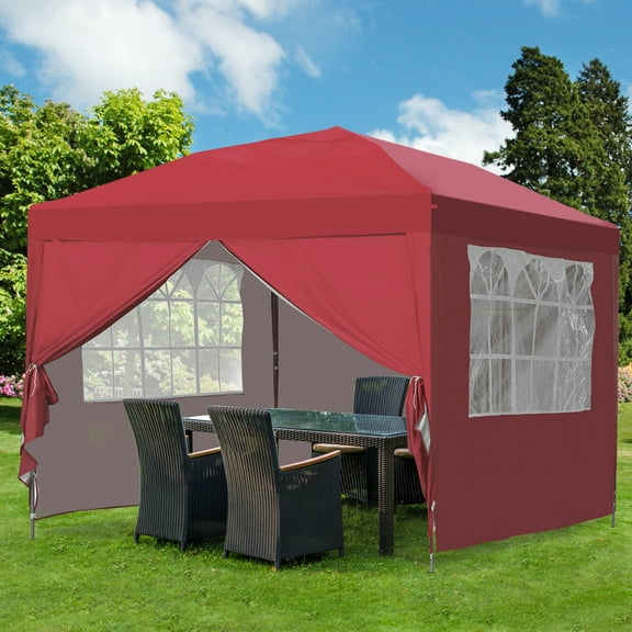 Autlaycil 10x10ft Pop-up Paint Tent, Pink Canopy Tent, Instant Shelter Portable Outdoor Canopies with 4 Removable Side Walls.