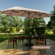 Autlaycil 13 FT Patio Umbrella with Sun Protection & Easy Crank for Deck Pool Patio, Beige