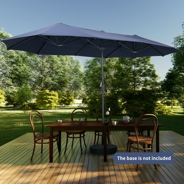 Autlaycil 13 FT Patio Umbrella with Sun Protection & Easy Crank for Deck Pool Patio, Dark Blue