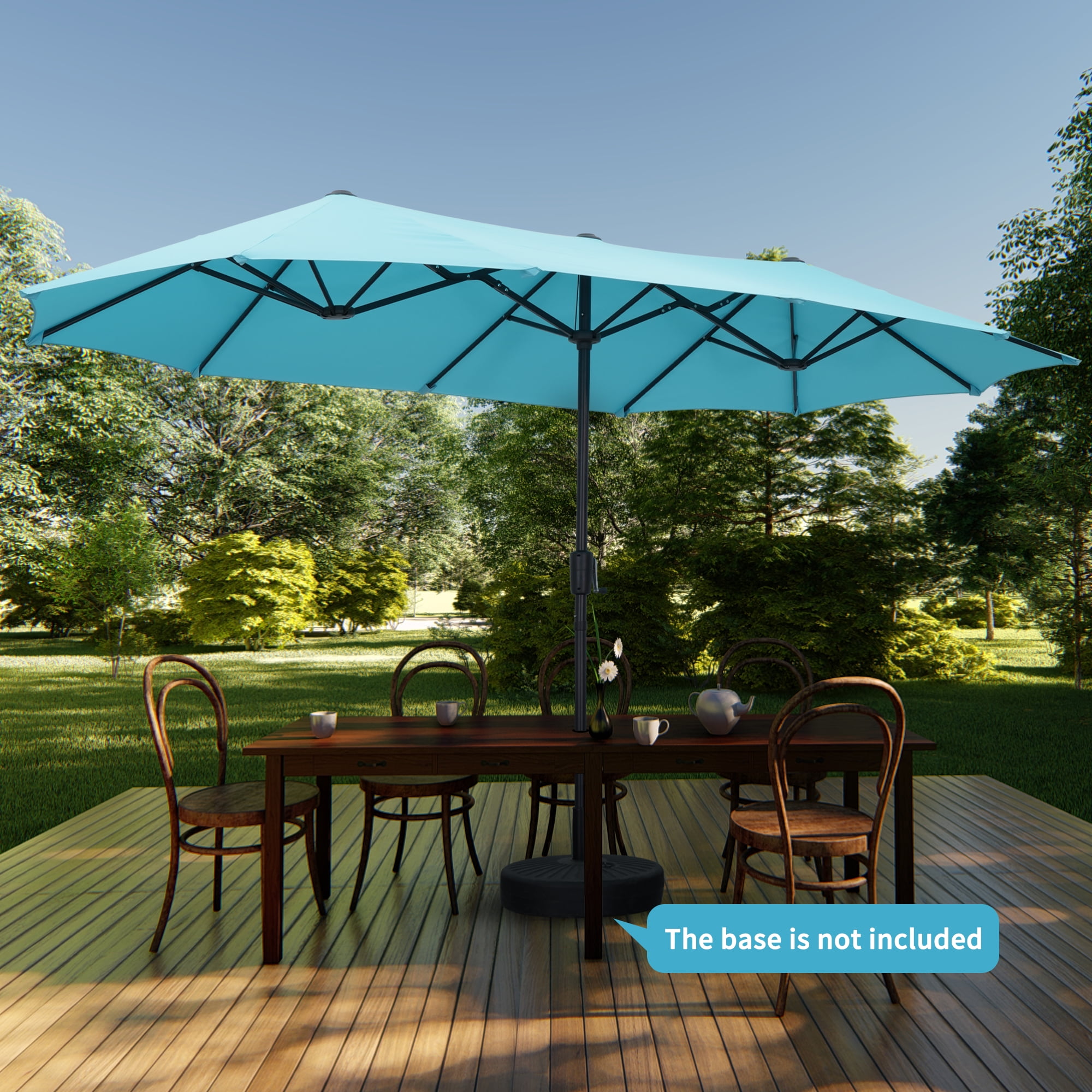Walmart Saving of  Autlaycil Large 13 FT Patio Umbrella for Backyard, Porch & Outdoor, with Sun Protection & Easy Crank, Sky Blue