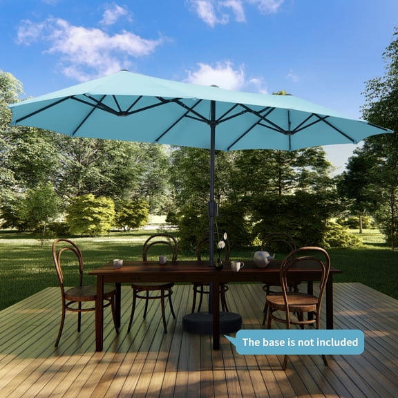 Autlaycil 13 FT Patio Umbrella with Sun Protection & Easy Crank for Deck Pool Patio, Sky Blue