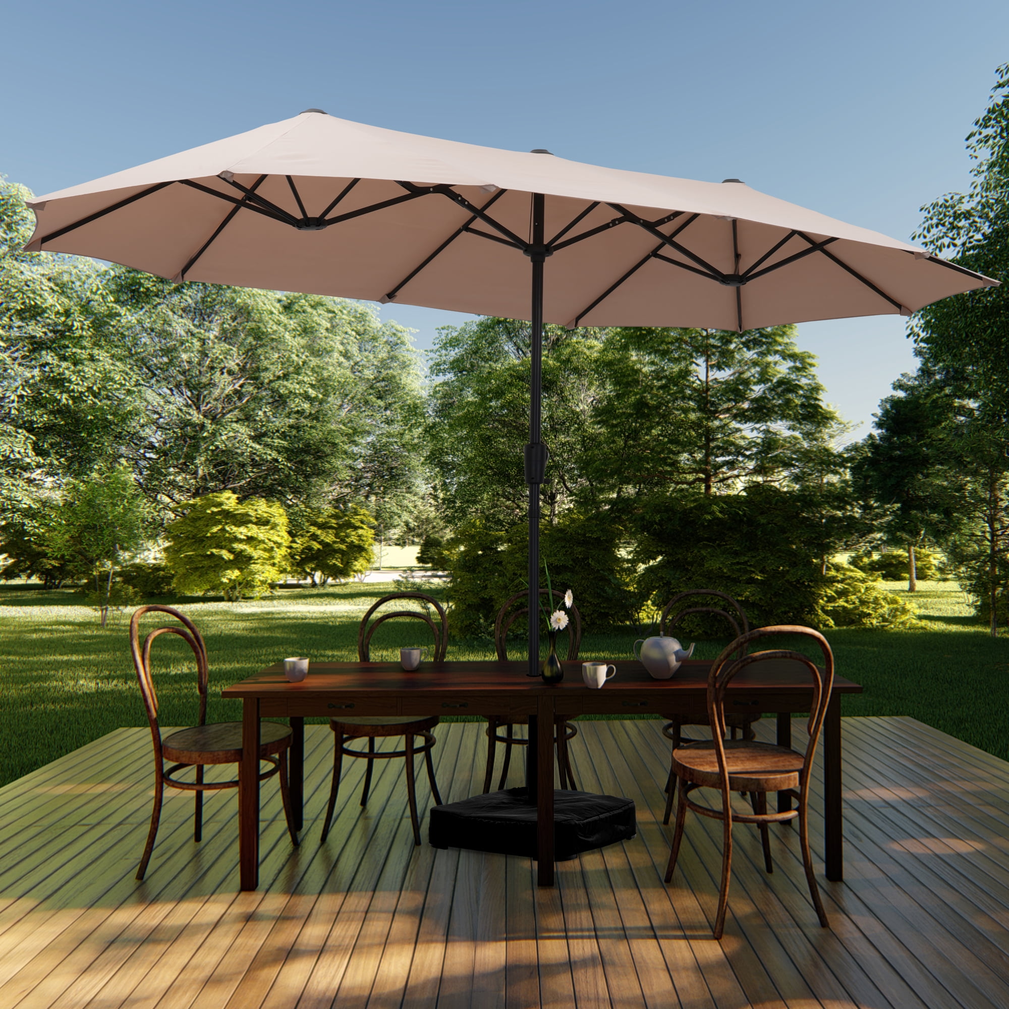 Autlaycil 13 FT Patio Umbrella with Sun Protection & Easy Crank for ...