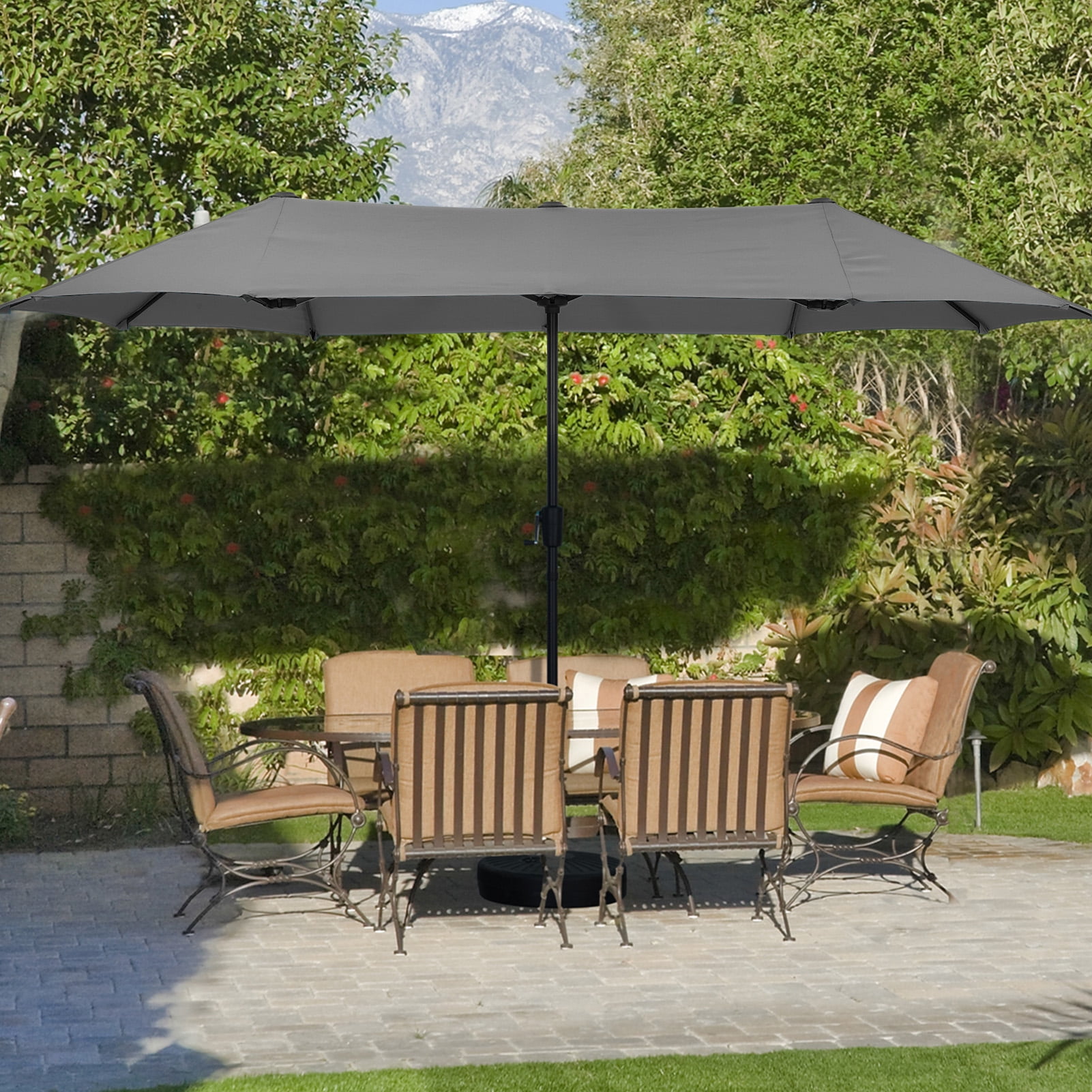 Autlaycil 13 FT Patio Umbrella with Sun Protection & Easy Crank for Deck Pool Patio, Grey Autlaycil 13 FT Patio Umbrella with Sun Protection & Easy Crank for Deck Pool Patio, Grey