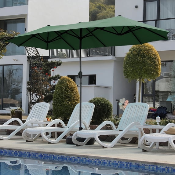 Autlaycil 13ft Patio Umbrella,Extra Large Umbrella with Crank, for Outdoor, Market, Beach, Garden, Yard, Party, Green