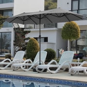 Autlaycil 13ft Patio Umbrella,Extra Large Umbrella with Crank, for Outdoor, Market, Beach, Garden, Yard, Party, Gray