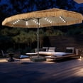 Autlaycil 15' Market Patio Tiki Umbrella and Matching Base with Crank ...