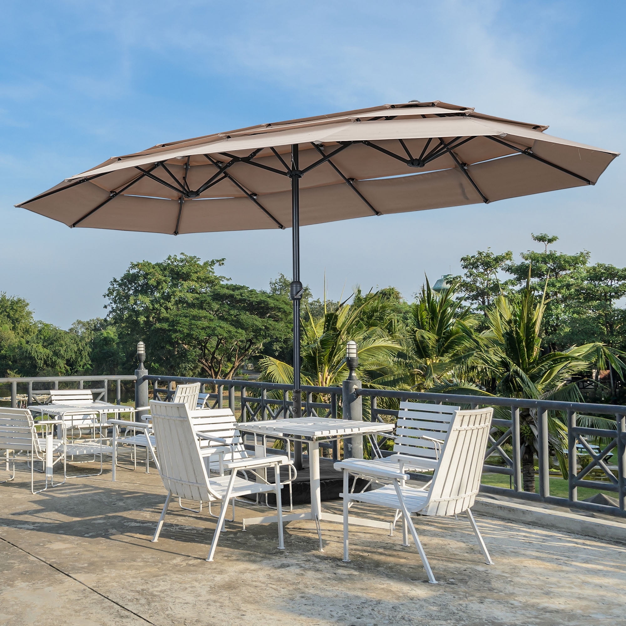 Autlaycil 15ft 3-Tiers Patio Umbrella with Airflow Barbados | Ubuy