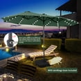 thumbnail image 1 of Autlaycil 15 ft Rectangle Patio Umbrella with Umbrella Base 48 LED lights for Market Patio Solar Umbrella (Green), 1 of 7