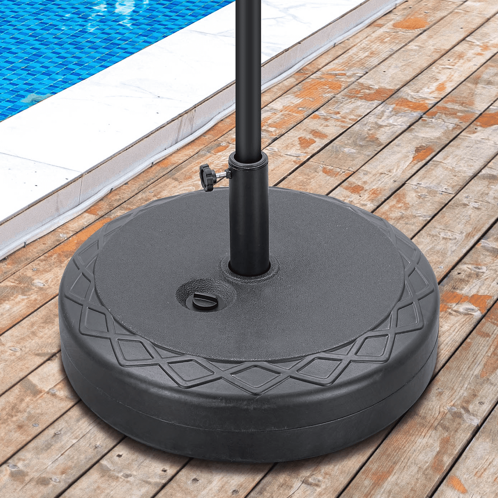 Autlaycil 95 lbs Sand Filled Patio Umbrella Stand Base, 67 lbs Heavy Duty Water Suitable for Base Stand, Black