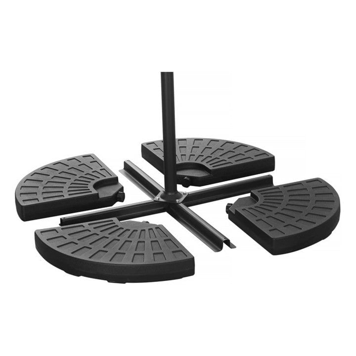 Black HDPE Plastic 4-Plate Cantilever Umbrella Base Weights