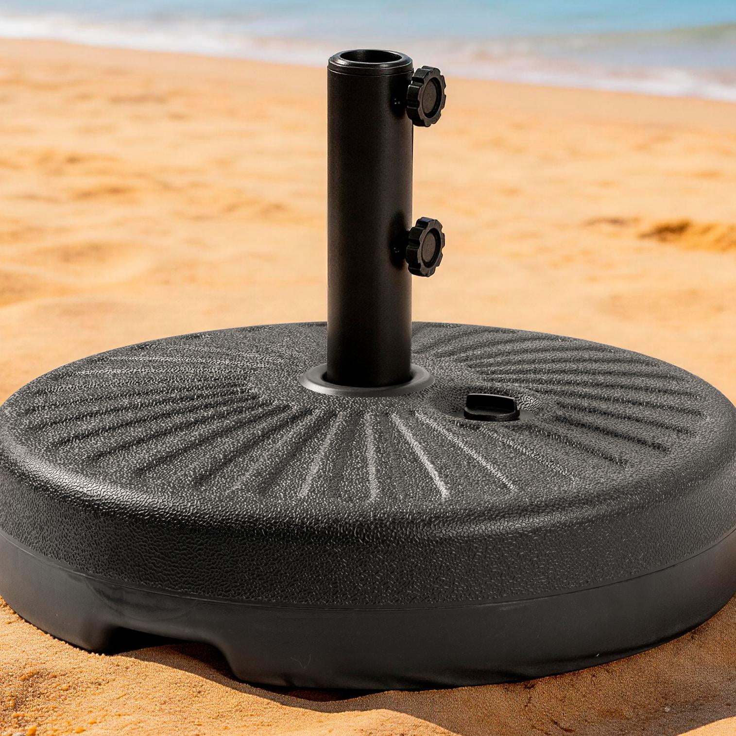 Autlaycil Heavy Duty Outdoor Patio Umbrella Base, 73 lbs Sand Filled, 48 lbs Water Filled Umbrella Stand, Adjustment Knob, Black