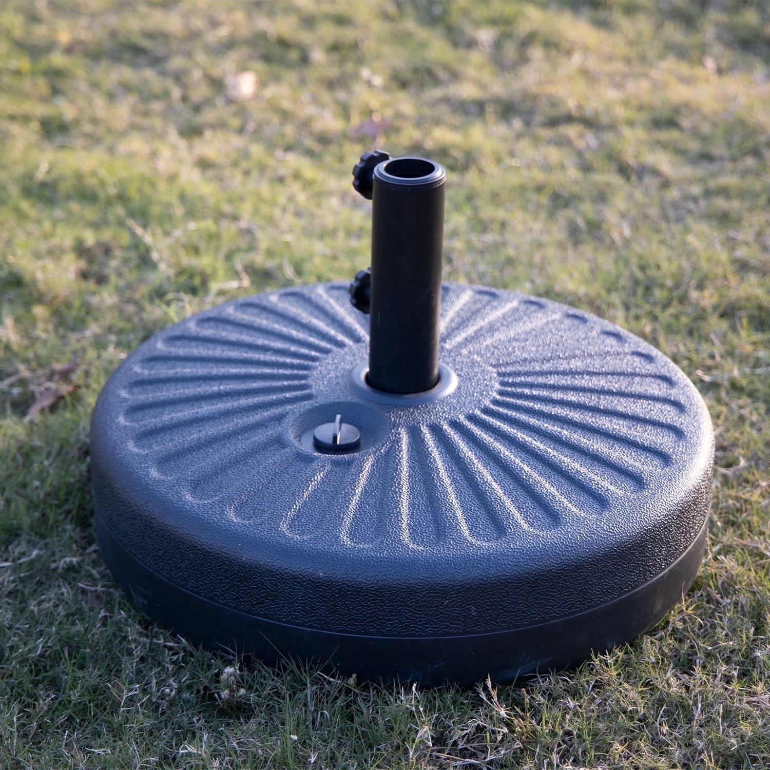 Autlaycil 48 lbs Round Umbrella Base Water Filled Patio Standing Outdoor Living Heavy Duty, Black