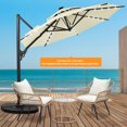 thumbnail image 1 of Autlaycil 5 Pcs Patio Outdoor Furniture Sets Contains 2 Wicker Furniture Patio Bistro Chairs, Table, 10 ft Solar Cantilever Umbrella and Cross Base, Beige, 1 of 7