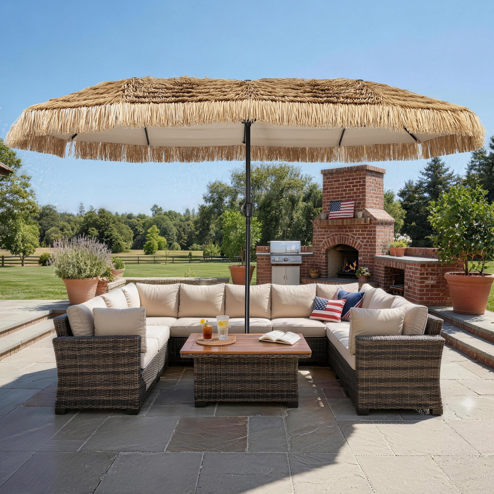 iwicker patio umbrella Business & Pleasure Co. The The set includes a coffee table Better Homes & Gardens Premium