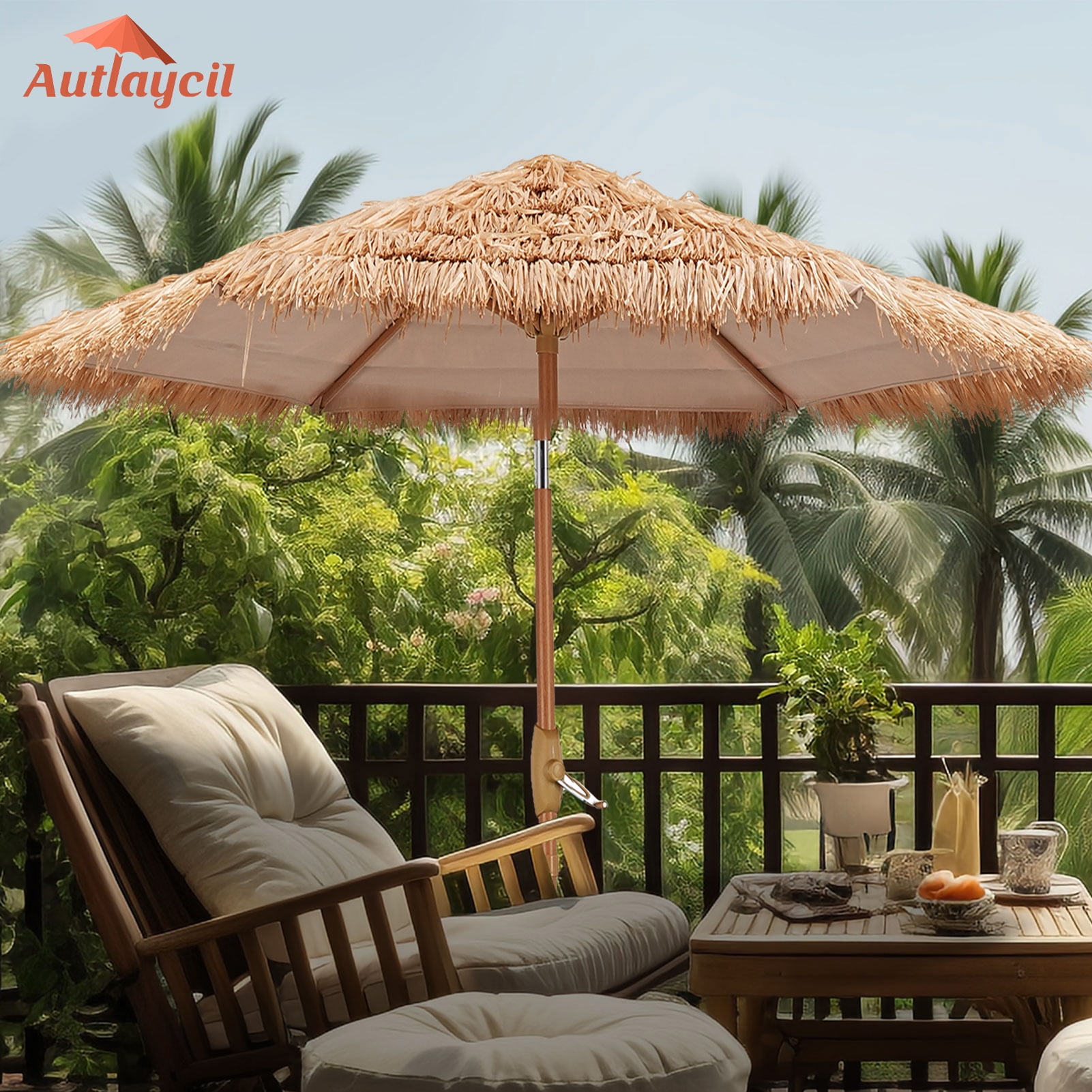 Autlaycil Outdoor 9ft Double Tiers Solar LED Lights, Waterproof ...