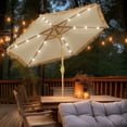 thumbnail image 1 of Autlaycil 7.5 ft Hula Tik Patio Beach Umbrella 18 Solar LED Lights Thatched Tiki Umbrella, Outdoor, Pool, Patio, Beach, 1 of 7