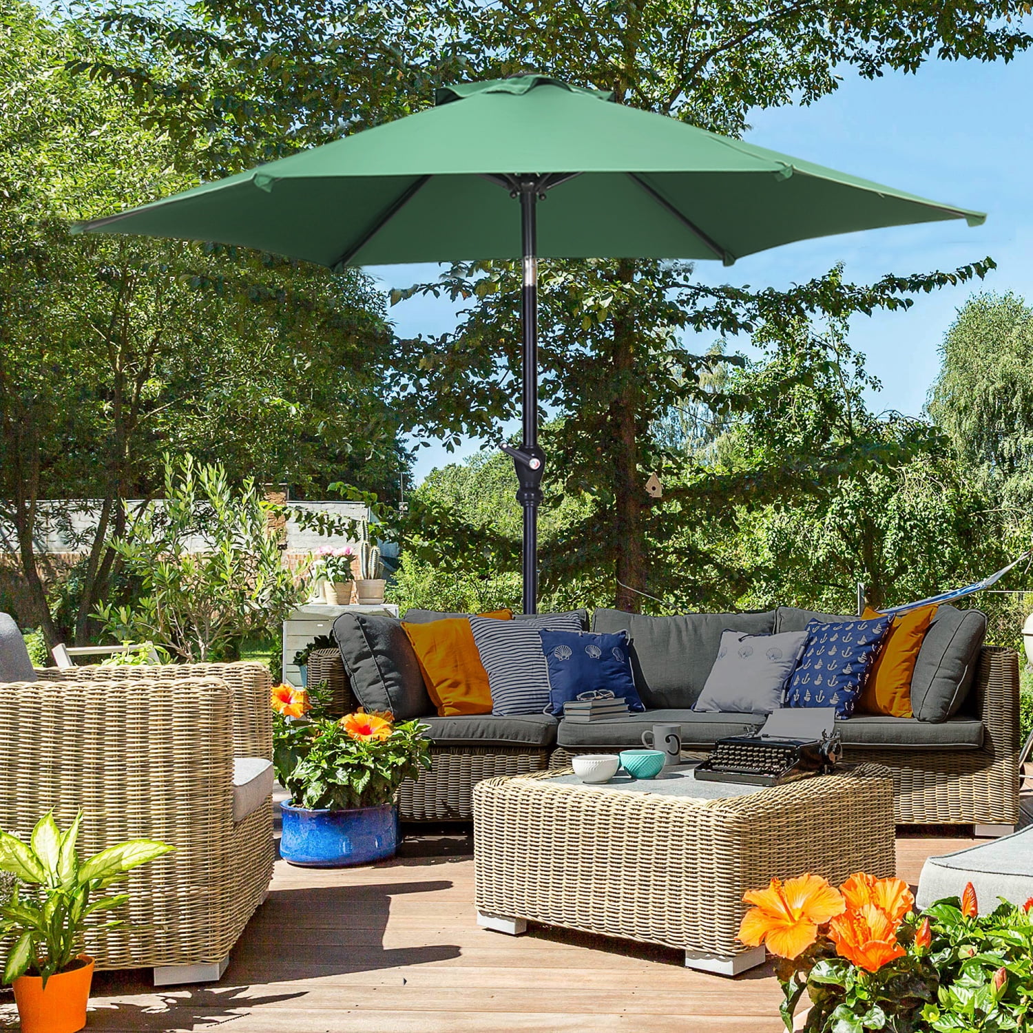 15 ft rectangular patio umbrella TheLAShop 15'x9' Rectangular Patio Umbrella Color Options