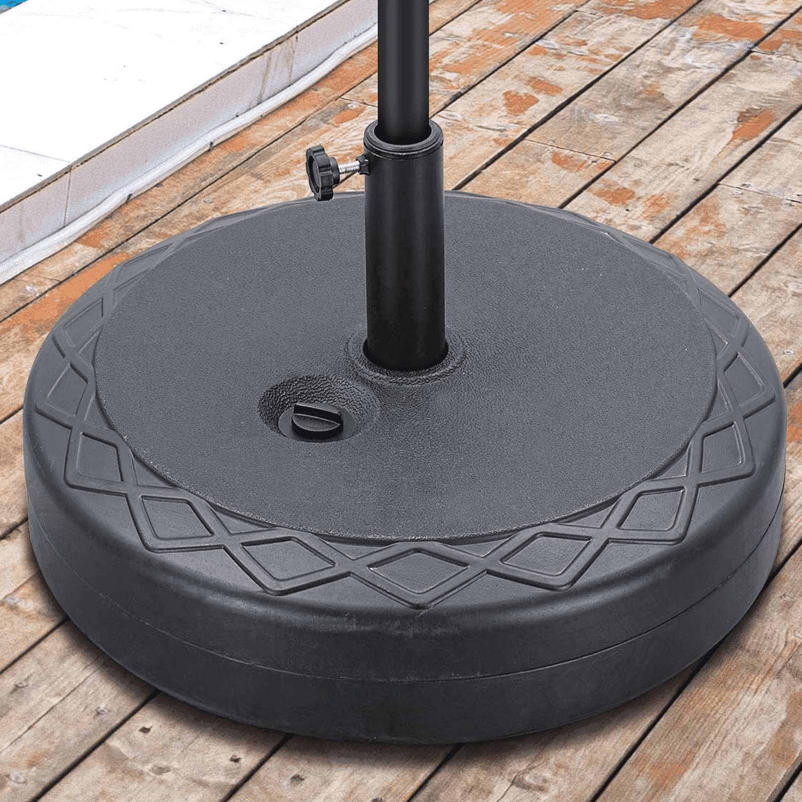 Autlaycil 95lbs Sand Filled Patio Umbrella Stand Base, Heavy Duty Outdoor Water Sand Suitable for Umbrella Holder for Patio, Deck, Poolside (Black)