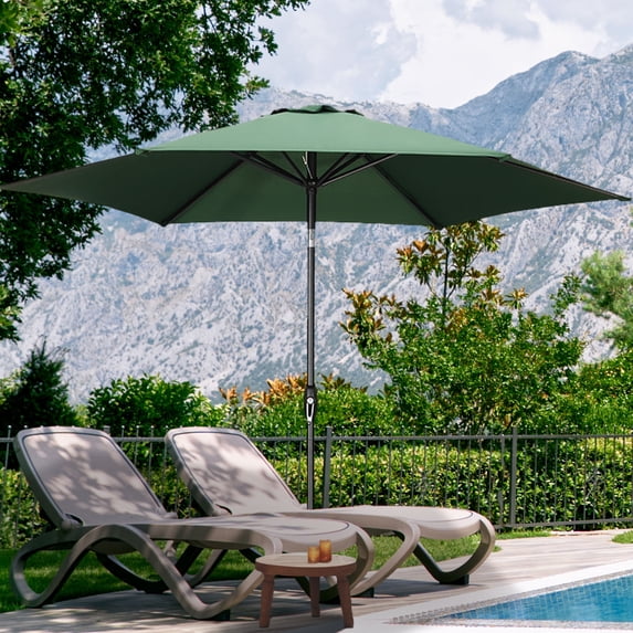 Autlaycil 9ft Outdoor Patio Umbrella, Durable Ribs with Tilt and Crank for Table, Garden, Poolside - Green