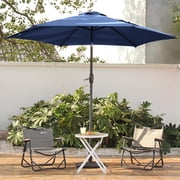 Autlaycil 9ft Navy Blue Outdoor Patio Umbrellas, Sturdy Ribs with Tilt and Crank for Table Garden Market and Poolside