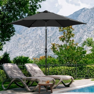 base for large patio umbrella Outsunny Heavy-Duty Weighted Umbrella Base with Table Tray, Wheels &  Handles and 176lbs Capacity, Black