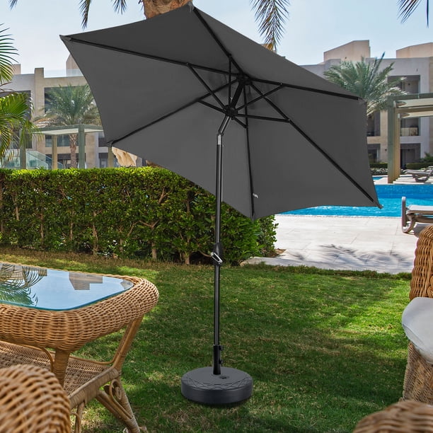 grey patio table umbrella DIFY Square Dining for 4, 38" Outdoor Metal Dining Table with 1.57" Hole for Backyard, Lawn, Garden and Deck : Patio, Lawn & Garden 3 per rib Powered by solar rechargeable batteries Fade SERWALL HDPE Outdoor Patio Bar