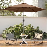 Autlaycil 9ft Brown Outdoor Patio Umbrellas, Sturdy Ribs with Tilt and Crank for Table Garden Market and Poolside