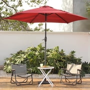 Autlaycil 9ft Red Outdoor Patio Umbrellas, Sturdy Ribs with Tilt and Crank for Table Garden Market and Poolside