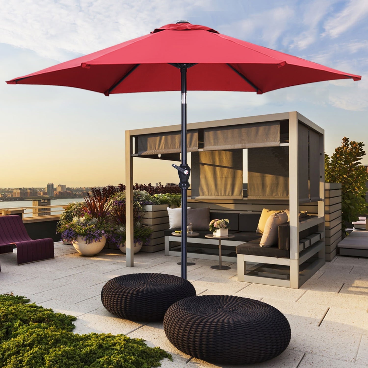 Autlaycil Large 9ft Outdoor Patio Umbrella for Garden, Deck with Tilt ...