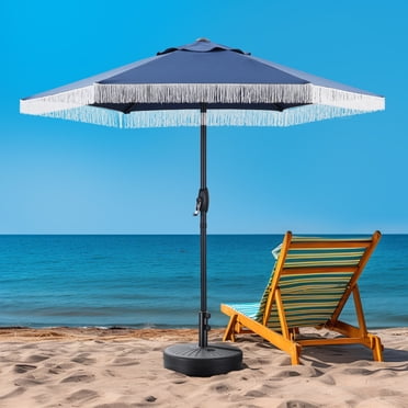 Autlaycil 7.5 ft Patio Umbrella and Umbrella Base with Tilt and Crank, Adjustable Outdoor Market ...