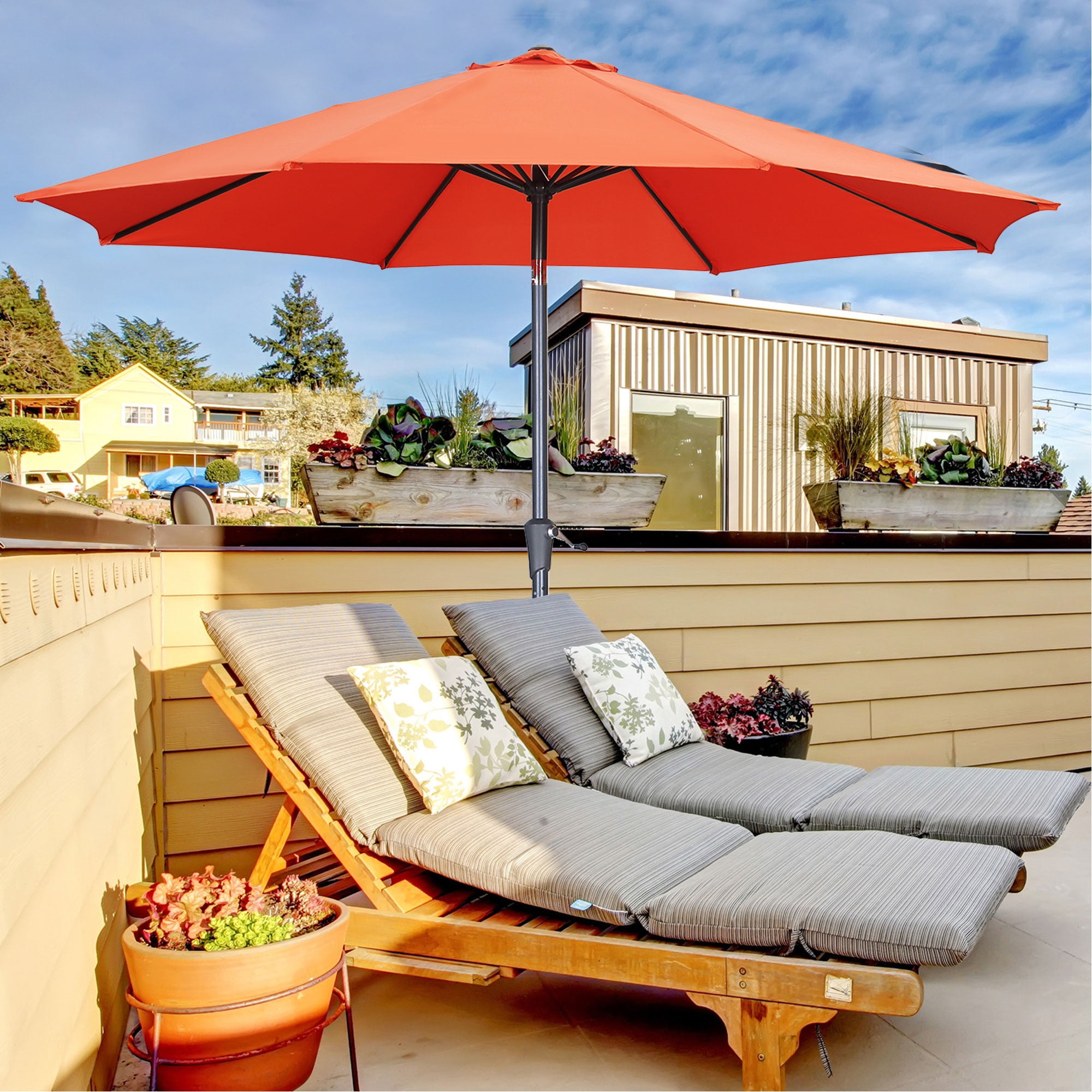 Autlaycil Patio Umbrellas 11FT Large Market Umbrella, Push Button Tilt