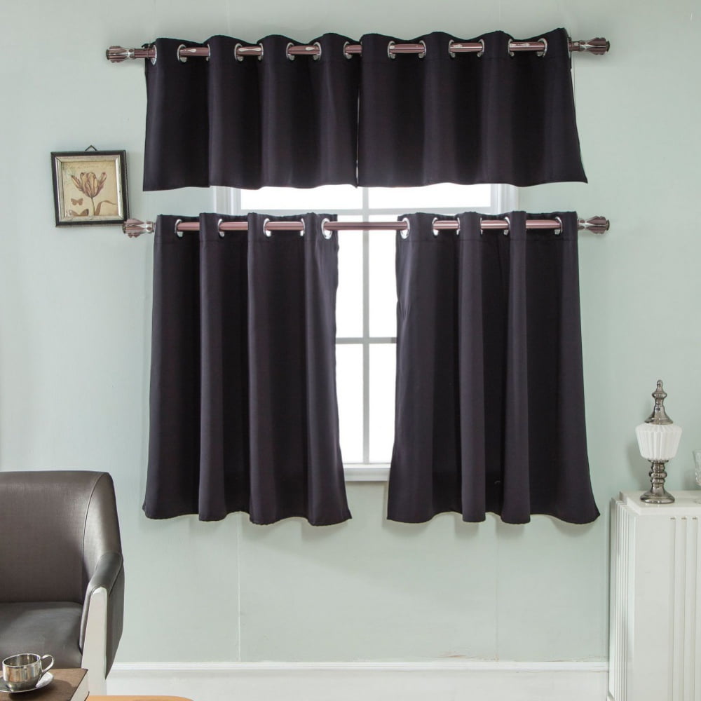 Autmor Kitchen Curtains and Valances Set Tier Curtains Linen Curtains ...