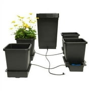 Auto 4 System With 3.9 Gallon Plastic s And 12.4 Gallon  - Self-Watering, Gravity-Fed Hydroponic Indoor System (4 - 3.9 Gal - 12.4 Gal ) Black