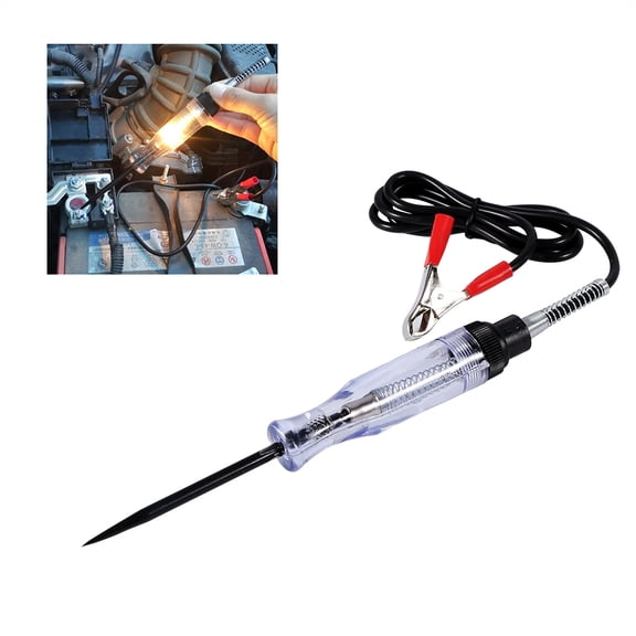 Auto 6V 12V 24V DC Car Truck Voltage Circuit Tester Car Test VoltMet Long Probe Pen Light Bulb,Electrical Wire Circuit Tester, 6V 12V 24V Volt Probe Pen